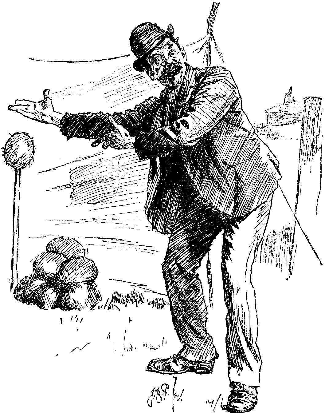 'Now then, play up, all o' yea—ar-har!'
