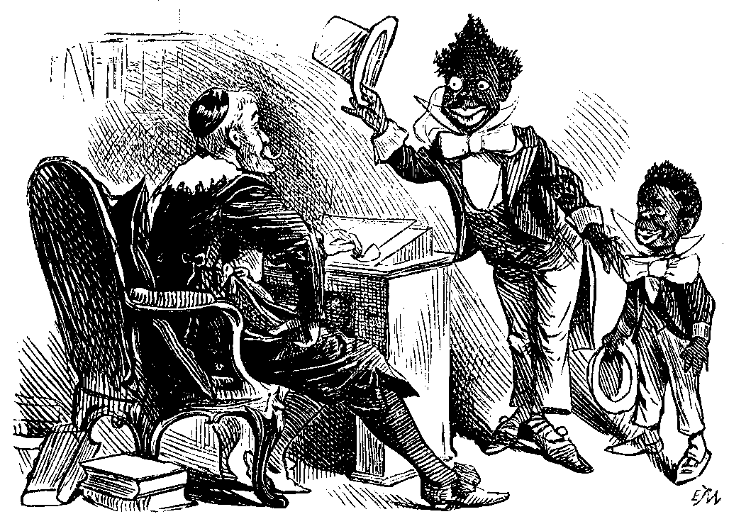 Blackie and Son introducing themselves to the Baron de Book-Worms.