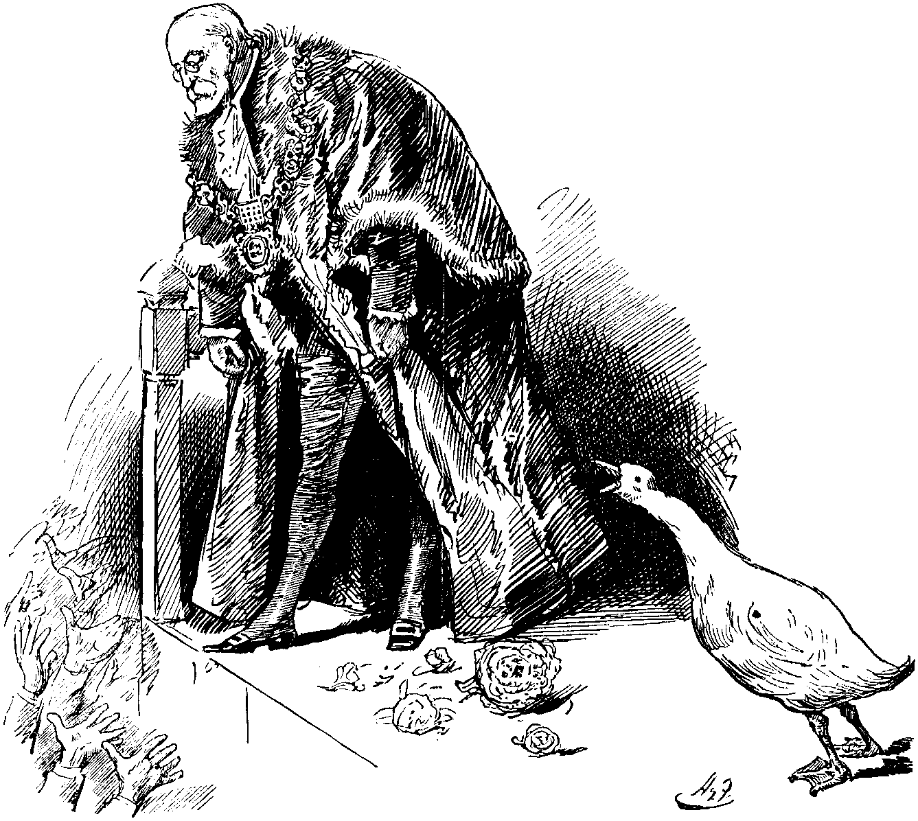 Lord Mayor Elect Knill and the Livery Goose.