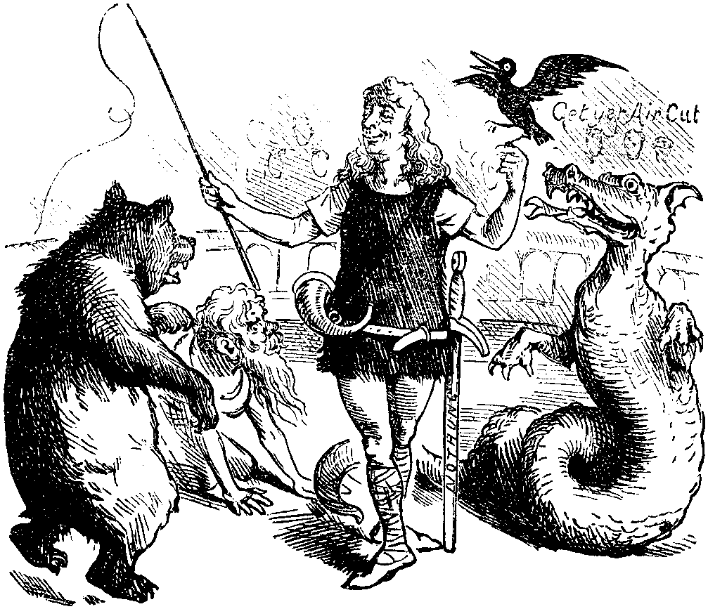 Scenes in the Ring. Sir Alvary Siegfried, with Nothung on, as Master of 'the Ring,' gives a Special Entertainment.
