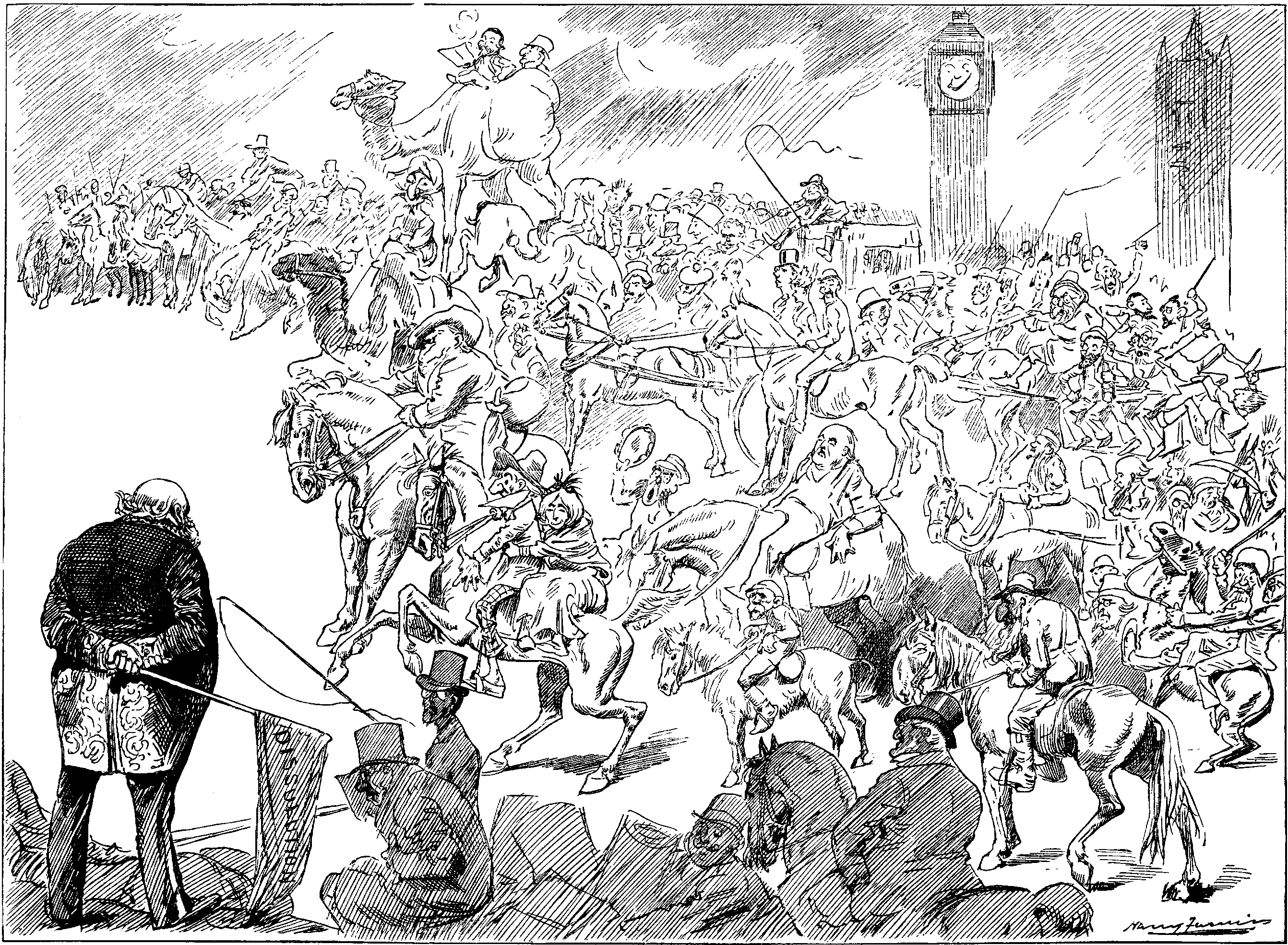 THE RACE FOR THE COUNTRY. WAITING FOR THE SIGNAL.