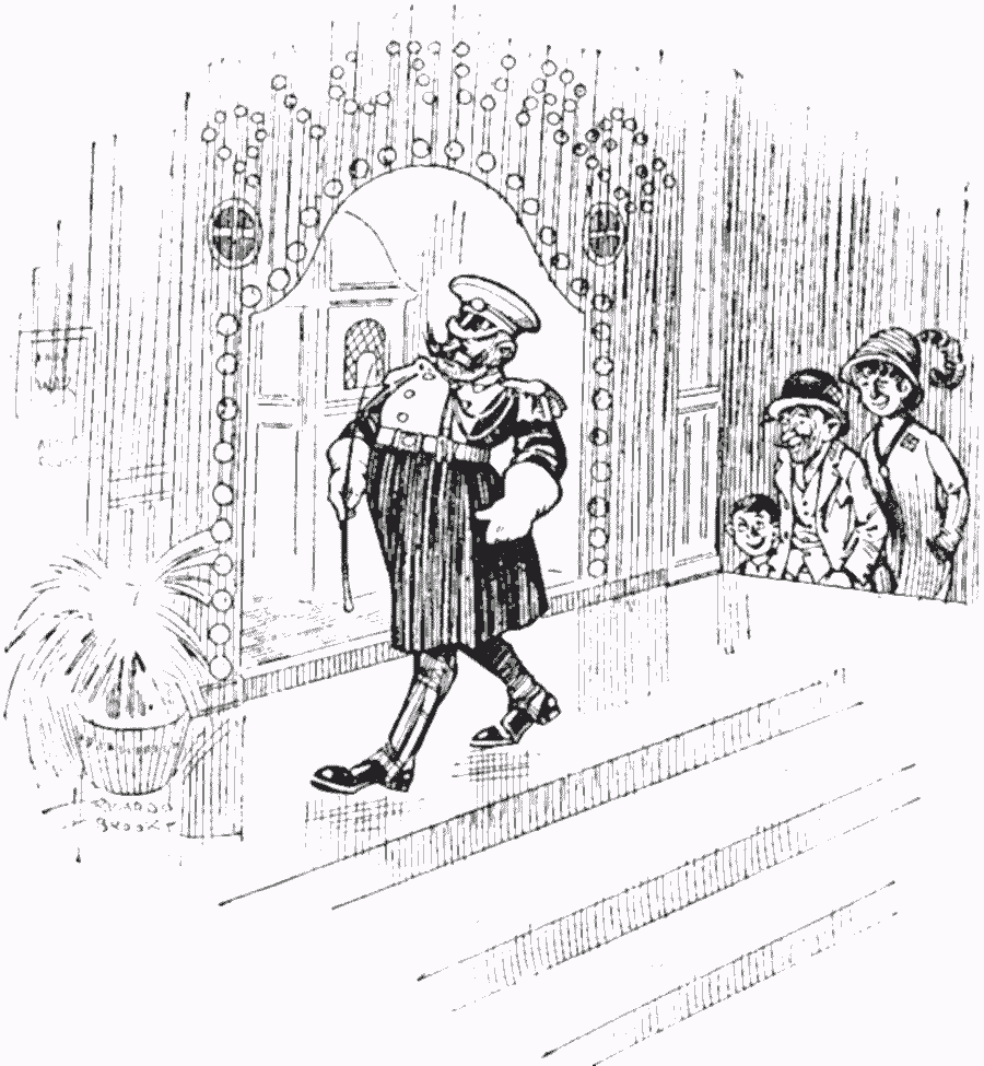 Humorist to Cinema Commissionaire.
