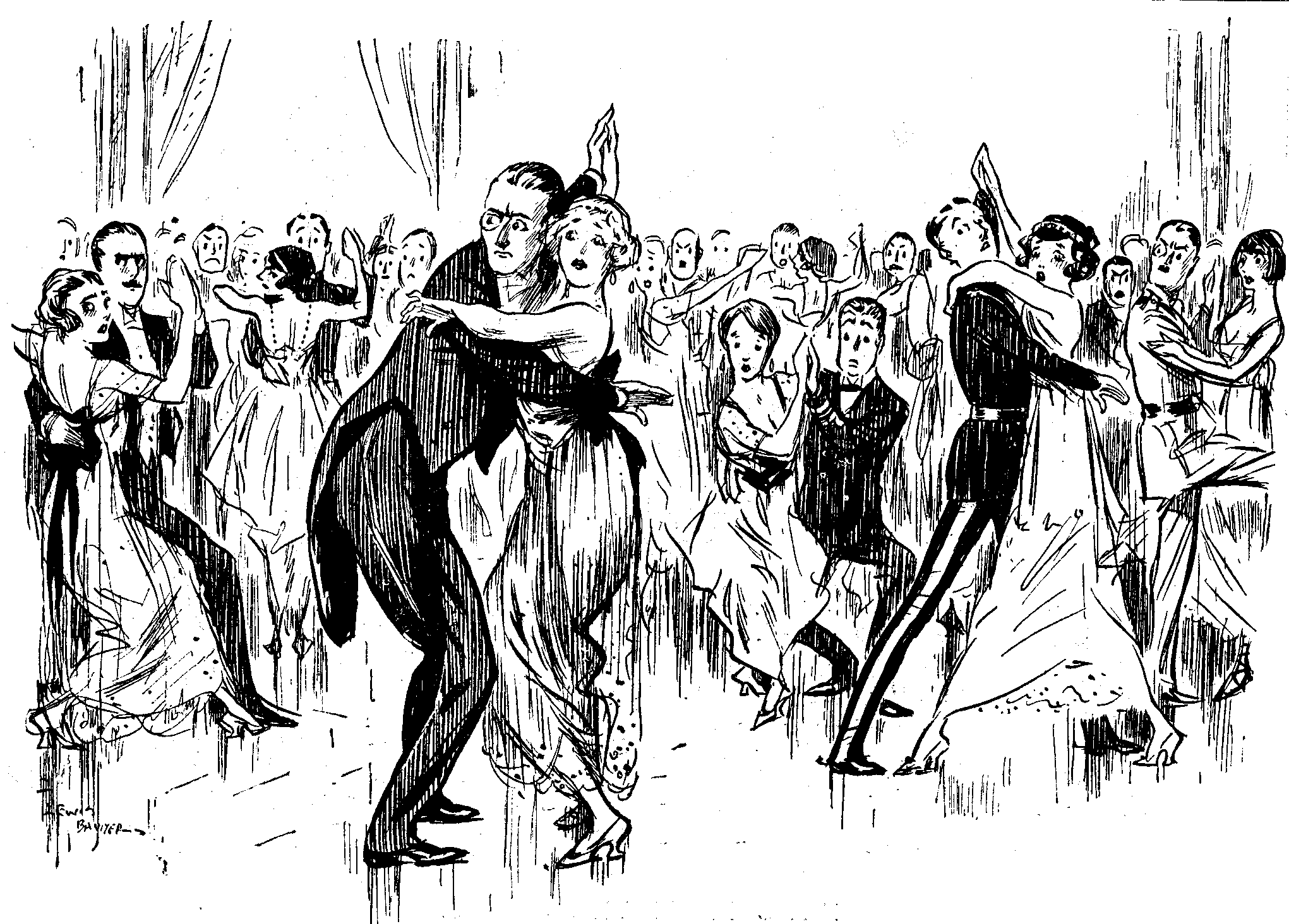 EFFECT ON BALLROOM IF, OWING TO THE STRIKE MANIA, THE MUSICIANS WERE SUDDENLY TO 'DOWN INSTRUMENTS.'