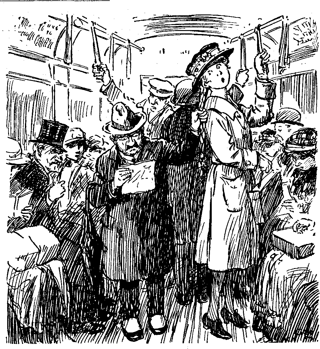 THE ABSENT-MINDED STRAPHANGER.