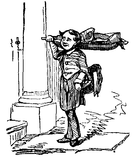 A man carries something on a shoulder and forms a letter F