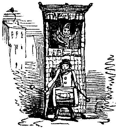 PUNCH in his theatre forms a letter I