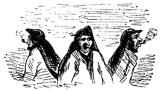 Three men form a letter W
