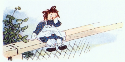 Raggedy Ann on fence Raggedy Ann on fence