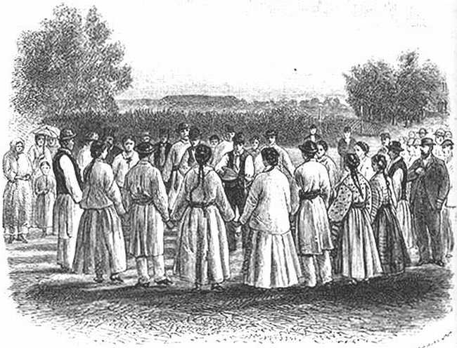 THE 'HORA,' NATIONAL DANCE OF ROUMANIA. THE 'HORA,' NATIONAL DANCE OF ROUMANIA.
