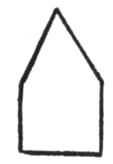 Pentagon resembling a pitched-roof house Pentagon resembling a pitched-roof house
