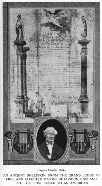 Capt. Charles Blake; Masonic sheepskin Capt. Charles Blake; Masonic sheepskin