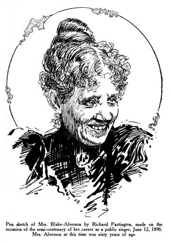 Pen sketch of Mrs. Blake-Alverson Pen sketch of Mrs. Blake-Alverson