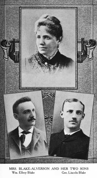Mrs. Blake-Alverson and her sons Mrs. Blake-Alverson and her sons