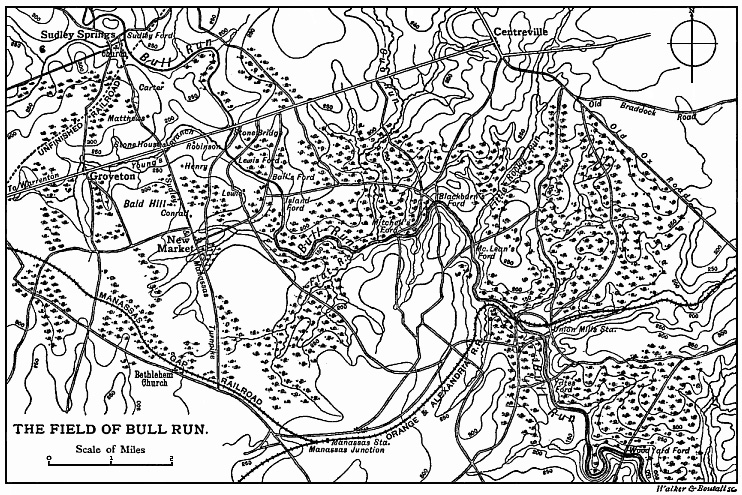 Illustration: Map of the field of Bull Run.