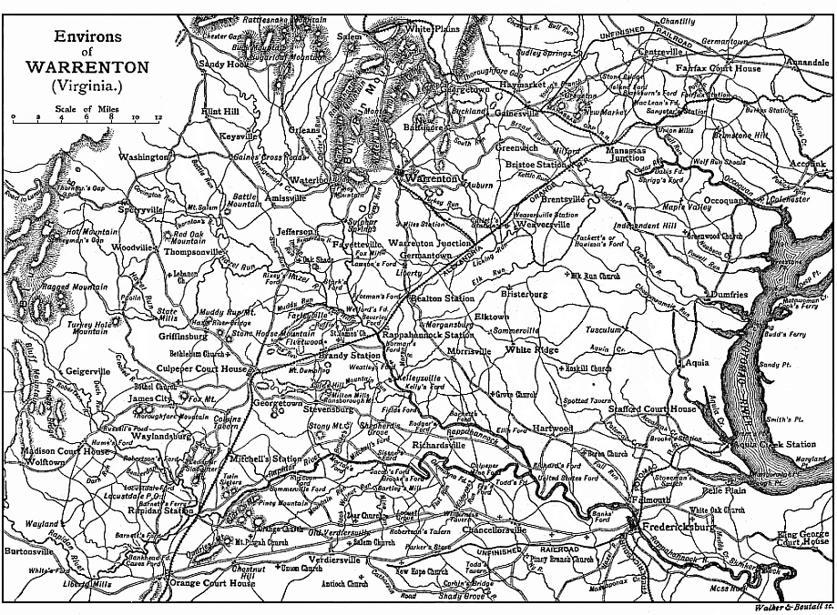 Illustration: Map of the Environs of Warrenton, Virginia.