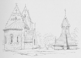THE CHURCH OF OLD UPSALA. THE CHURCH OF OLD UPSALA.