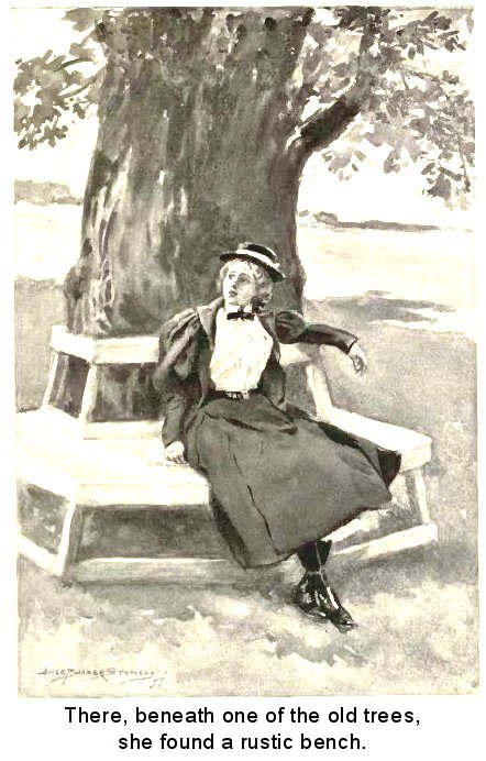 “There, beneath one of the old trees, she found a rustic bench”