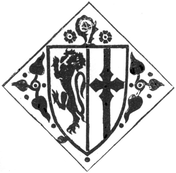 Tile showing The Arms of Fitz-Hamon and the Abbey Impaled.