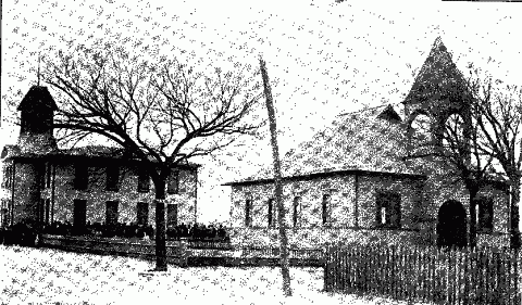 CHURCH AND SCHOOL, BEAUFORT, N. C. Illustration: CHURCH AND SCHOOL, BEAUFORT, N. C.