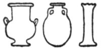 three different shapes of vase (drawing)