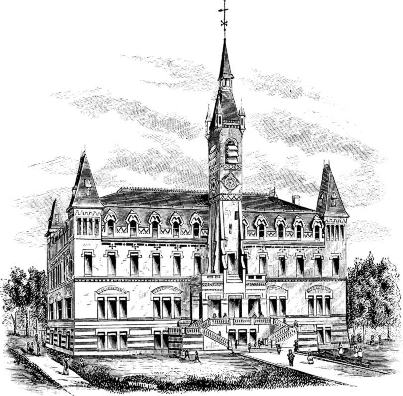 HIGH SCHOOL BUILDING.