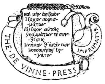 THE DE VINNE PRESS