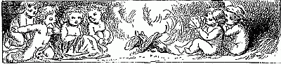 Cherubs around a fire Cherubs around a fire