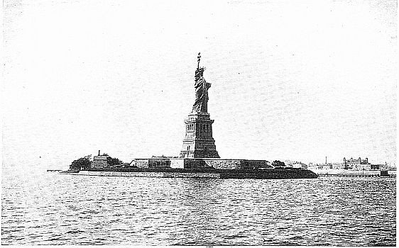 THE STATUE OF LIBERTY. The welcome of New York, the gateway of the New World, to all races and peoples of the earth. (Courtesy of U.S. Immigration Station, Ellis Island.)