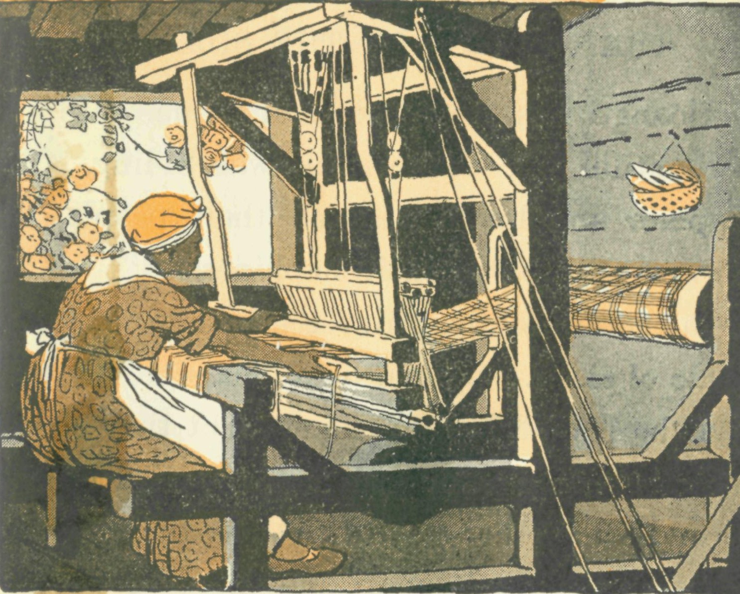 Weaver at loom