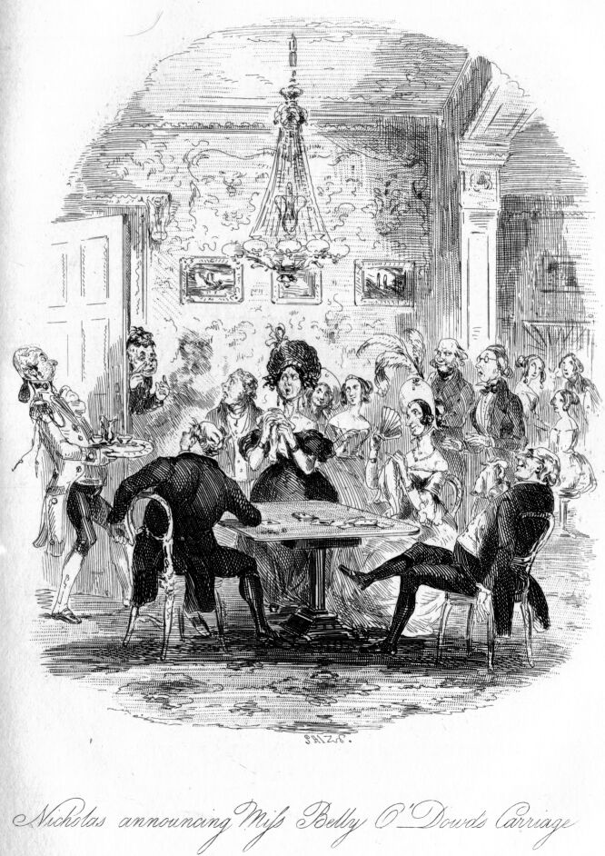 Illustration: Nicholas Announcing Miss Betty O’Dowds Carriage
