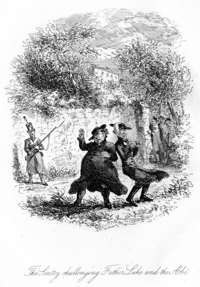 Illustration: The Sentry Challenging Father Luke and the Abbé