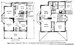 Figs. 8 and 9.—House for 'Mrs. L.,' anywhere in temperate America, to cost $5000, if it must not more (*remainder cut off).