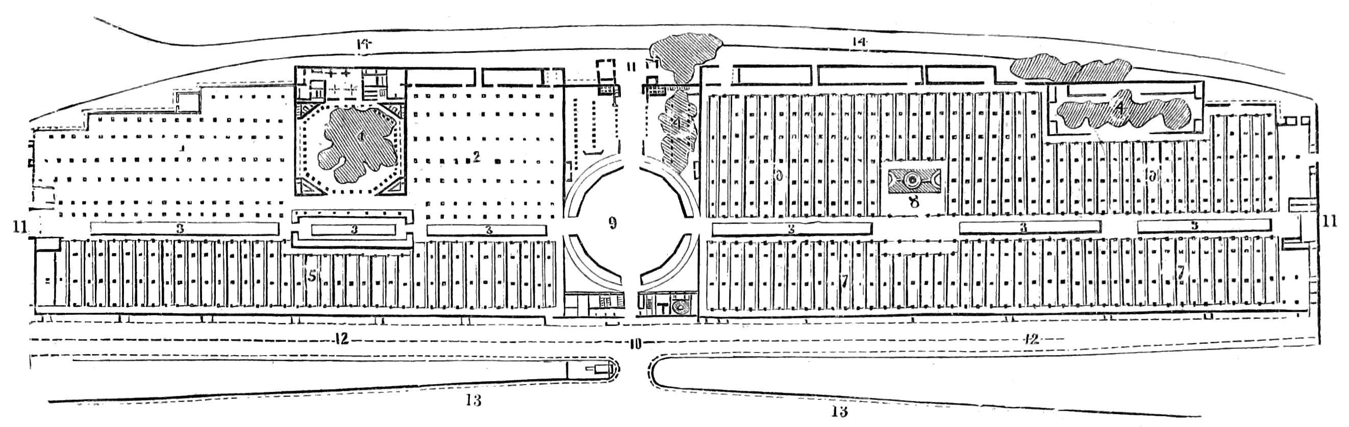 GROUND PLAN OF THE BUILDING COMMITTEE'S     DESIGN.