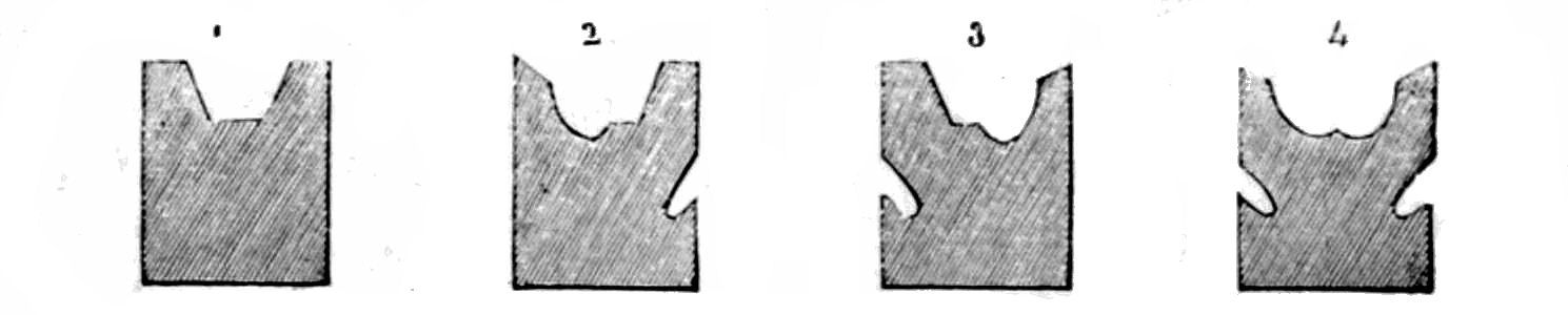 SECTIONS OF THE DIFFERENT STAGES OF THE     PAXTON'S GUTTERS.