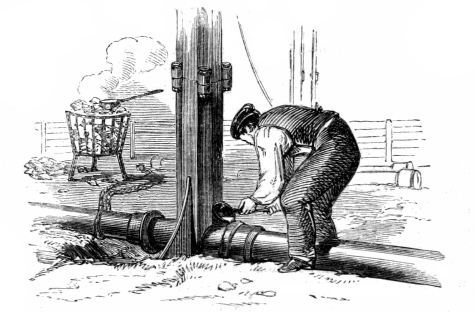 FIXING CAST-IRON DRAIN-PIPE.