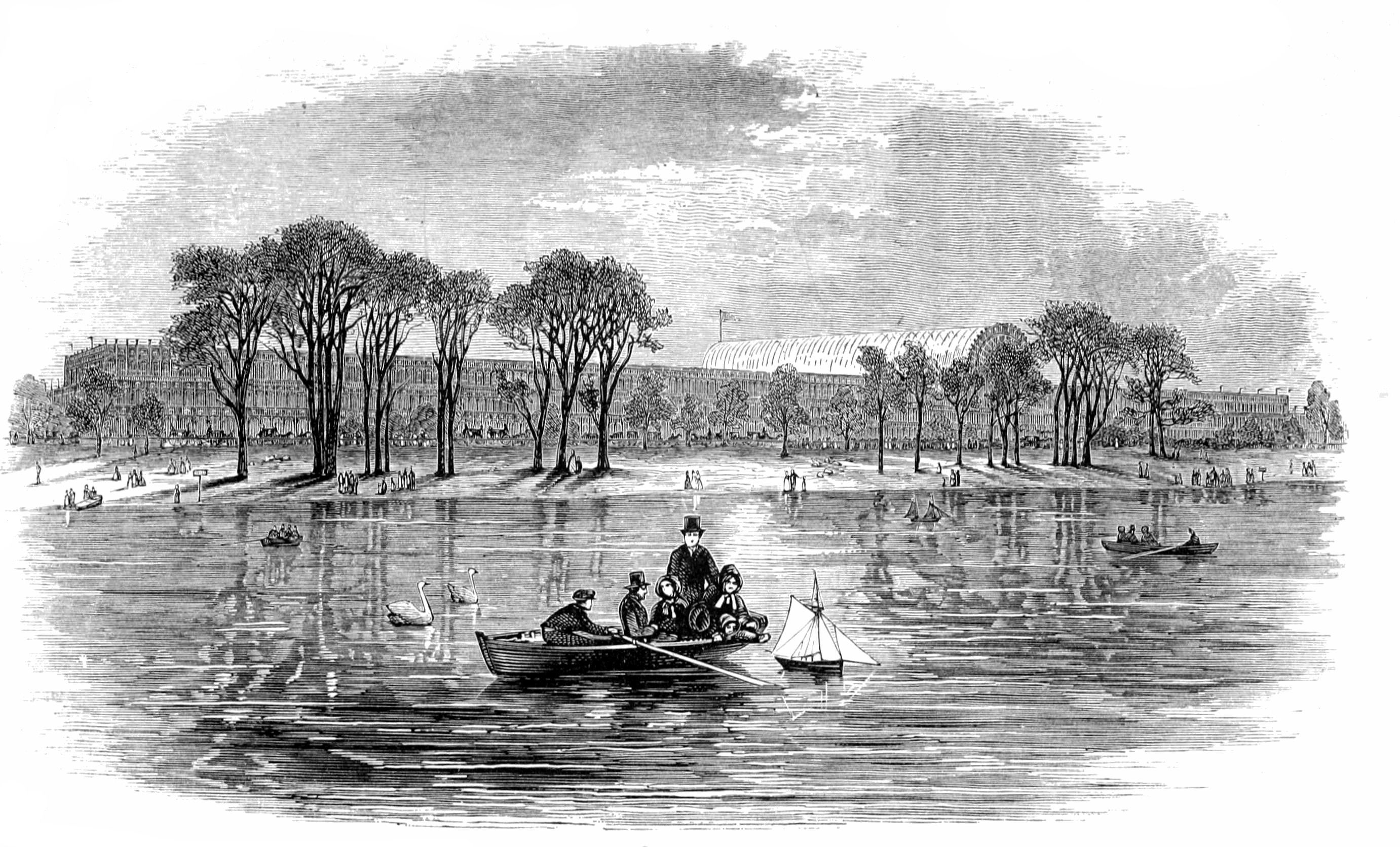 View of the Building from the North Bank     of the Serpentine.