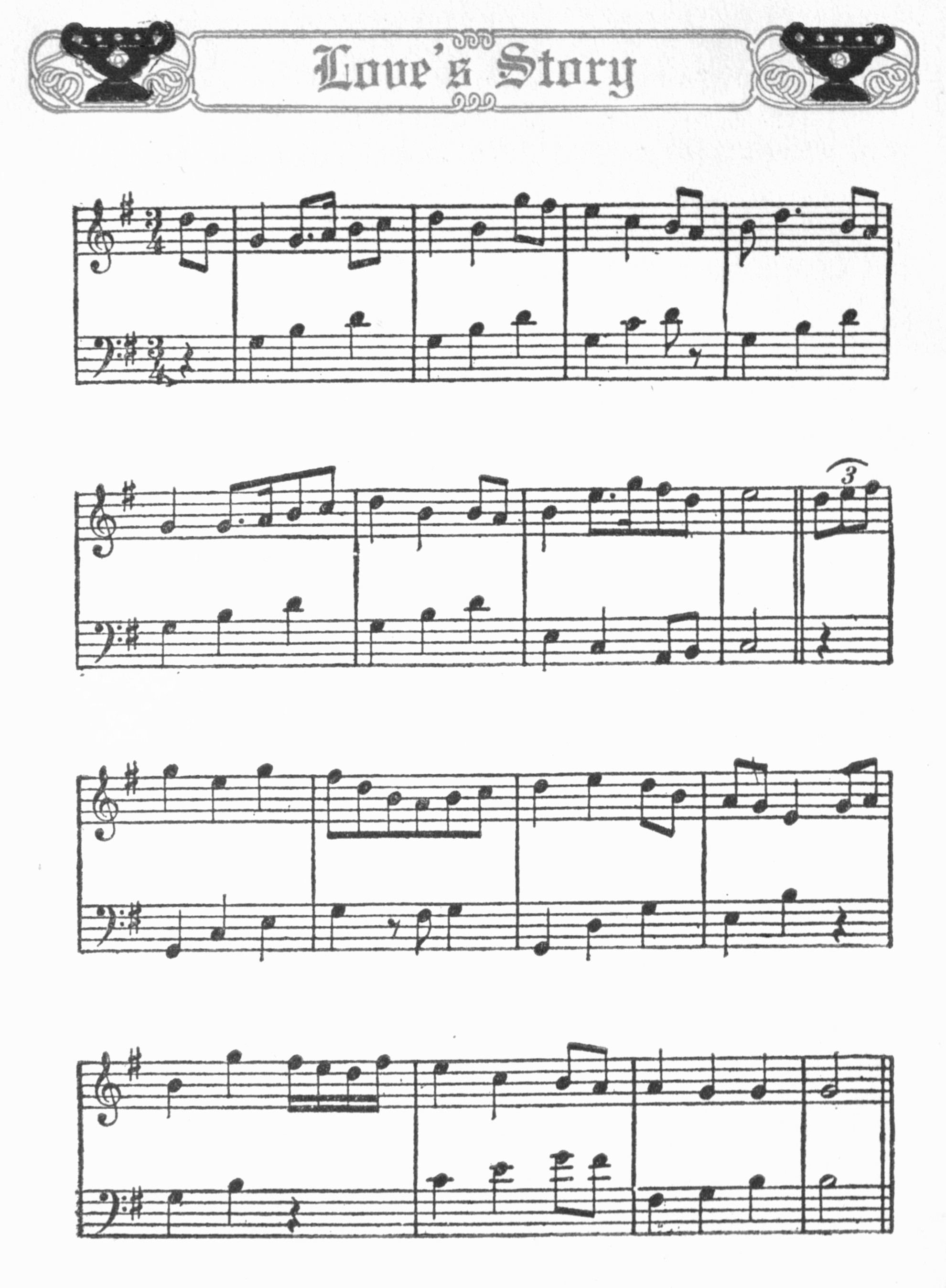 Musical score, Love’s Story