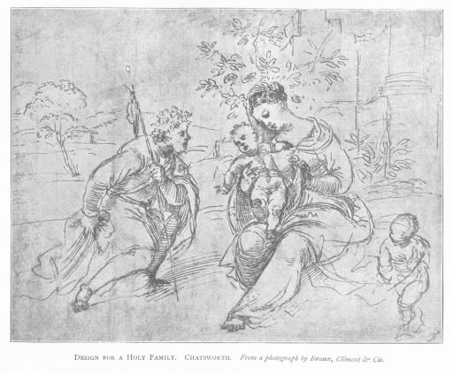 Design for a Holy Family. Chatsworth. From a photograph by Braun, Clément & Cie. Design for a Holy Family. Chatsworth. From a photograph by Braun, Clément & Cie.