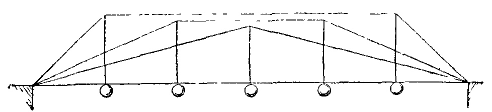 Fig. 62.--Queen-post trusses in the upright position. Fig. 62.--Queen-post trusses in the upright position.