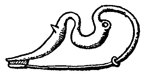 Fig. 5.--Type IV. with turned-up catch-plate and convoluted bow. Fig. 5.--Type IV. with turned-up catch-plate and convoluted bow.