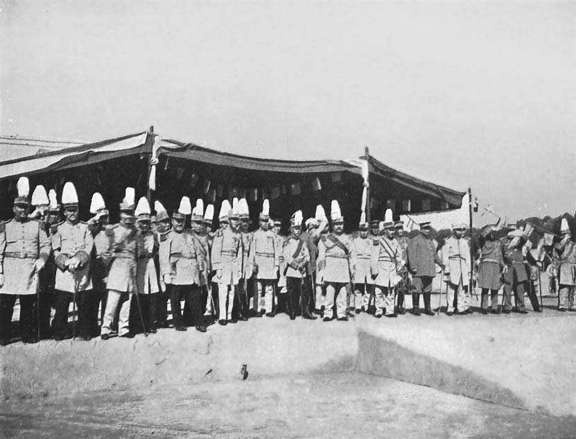 President Li Yuan-Hung and the General Staff watching the Review.