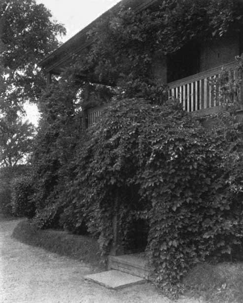 A curtain to the side porch. A curtain to the side porch.