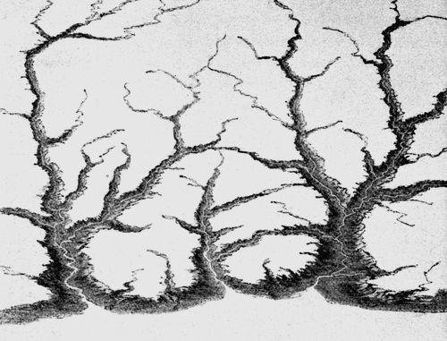 FIG. 1. The same valleys  as shown in Plate XIII Fig. 3, in a later stage of development.