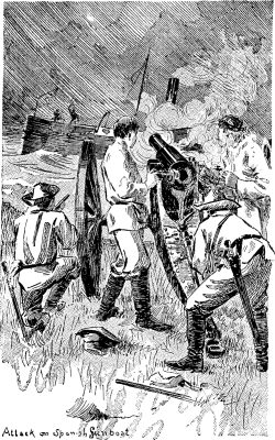 Attack on Spanish Gunboat. Attack on Spanish Gunboat.
