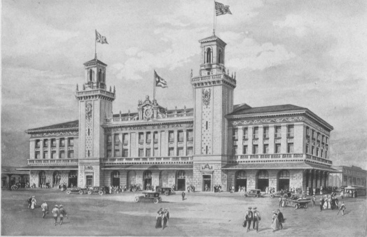 GRAND CENTRAL RAILWAY STATION, HAVANA The city of Havana is not only the chief port but also the chief railroad centre of Cuba, from which radiate trunk lines running east, west and south, to all parts of the island, besides, of course, numerous short suburban lines. Since the establishment of the Cuban Republic, by mutually advantageous arrangement between the Government and the companies, a general terminal for all these roads has been provided in a handsome and commodious building conveniently placed adjacent to the water front.