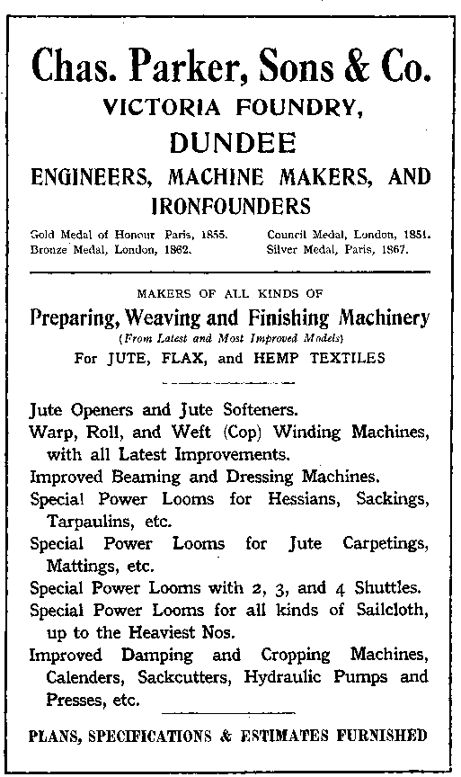 Advertisement: Chas. Parker, Sons & Co.