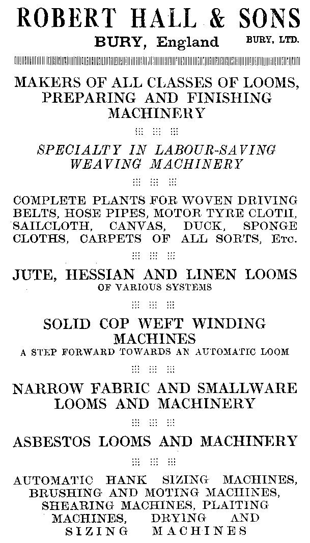 Advertisement: Robert Hall & Sons
