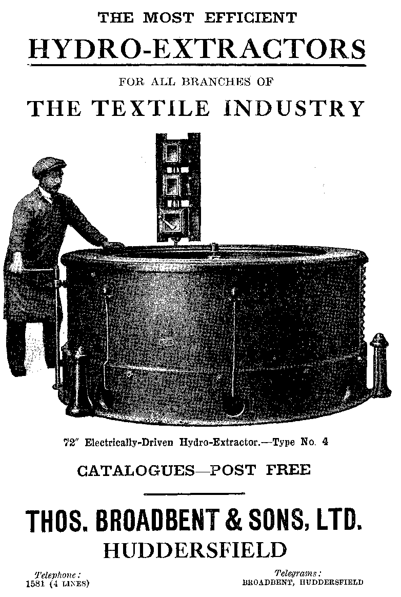 Advertisement: THOS. BROADBENT & SONS, LTD.
