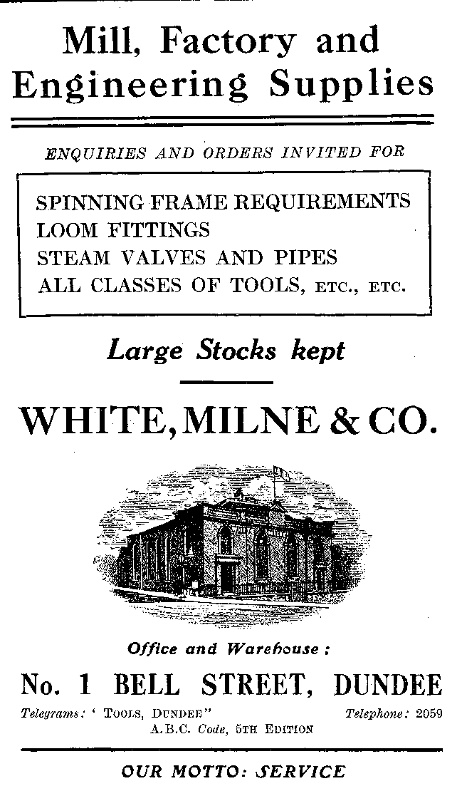 Advertisement: White, Milne & Co.