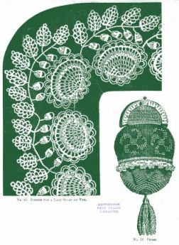 No. 61. BORDER FOR A LACE SCARF OR VEIL, No. 62. PURSE.